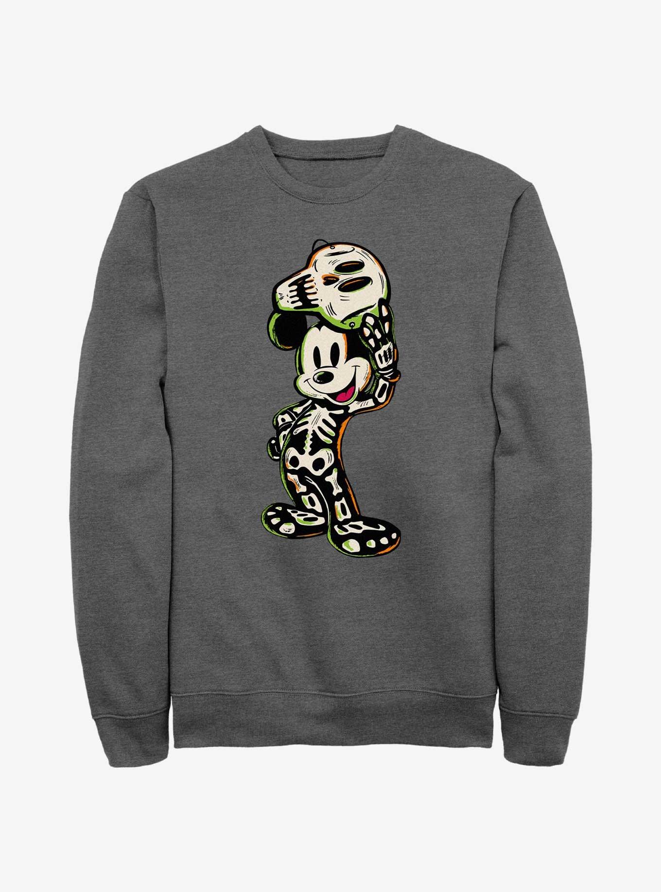 Disney100 Halloween Mickey Mouse Skeleton Sweatshirt, CHAR HTR, hi-res