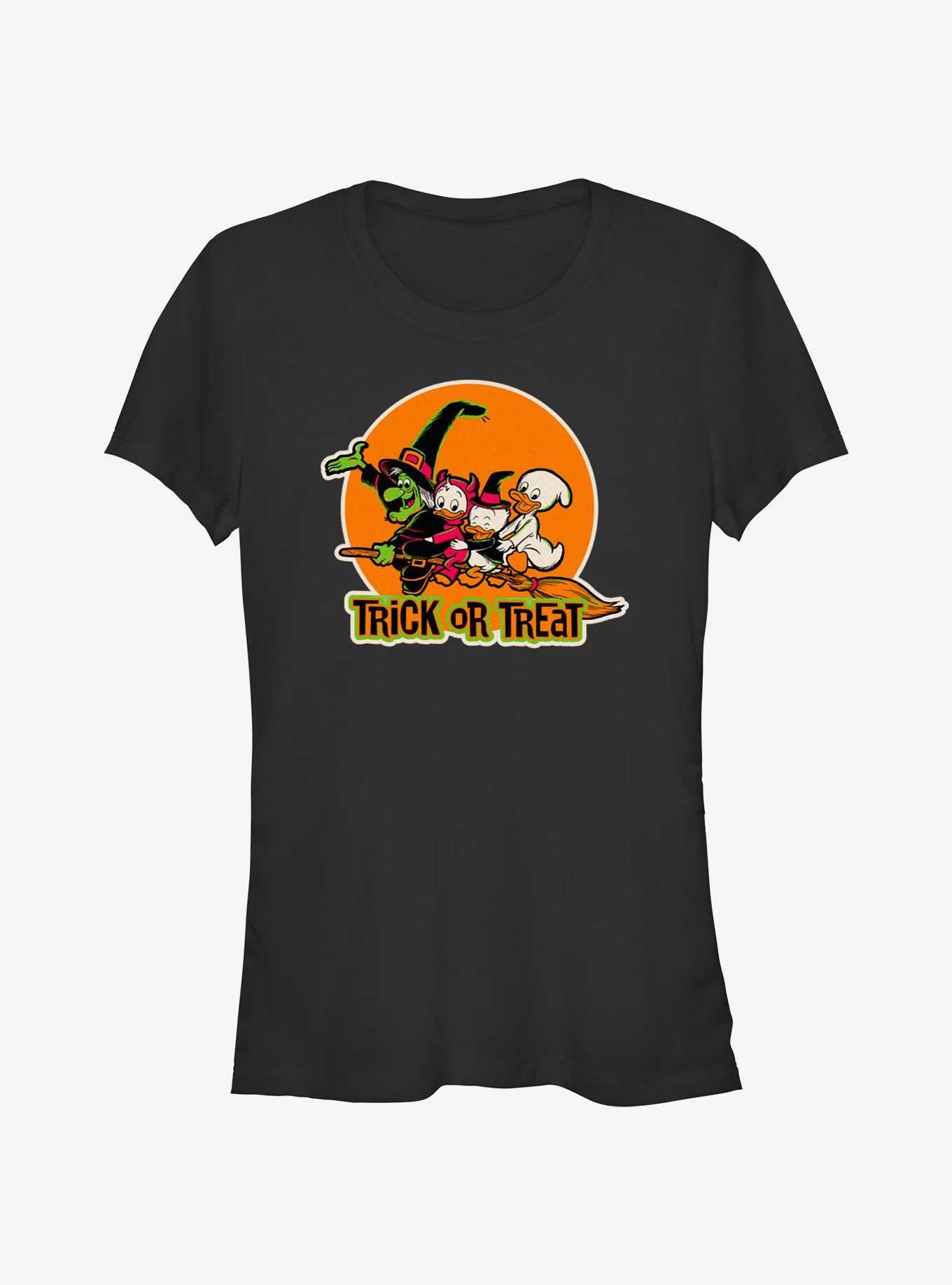 Disney100 Halloween Huey Dewey and Louie Trick or Treat Girls T-Shirt, BLACK, hi-res