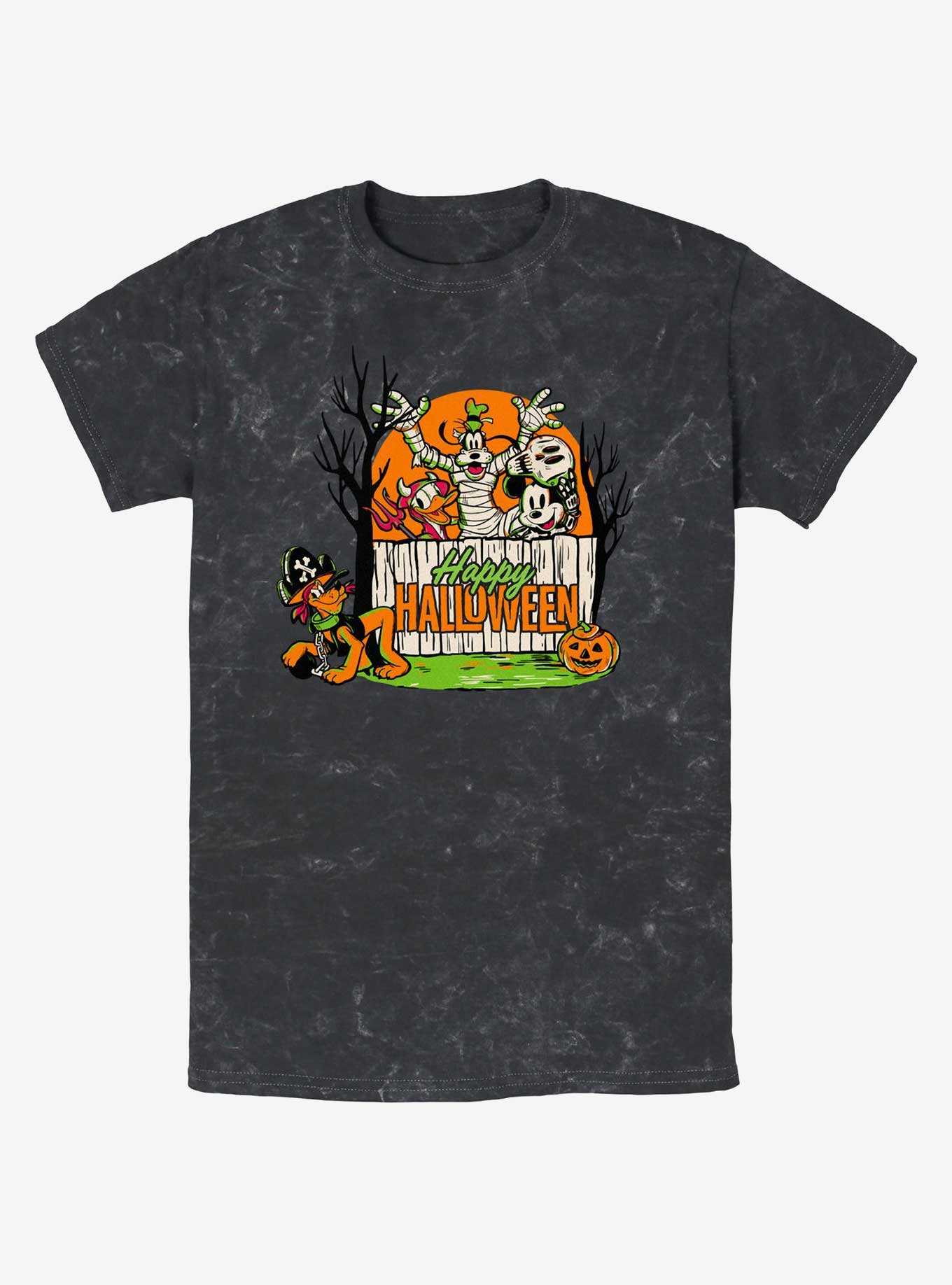 Disney100 Halloween Mickey Mouse Group Mineral Wash T-Shirt, , hi-res