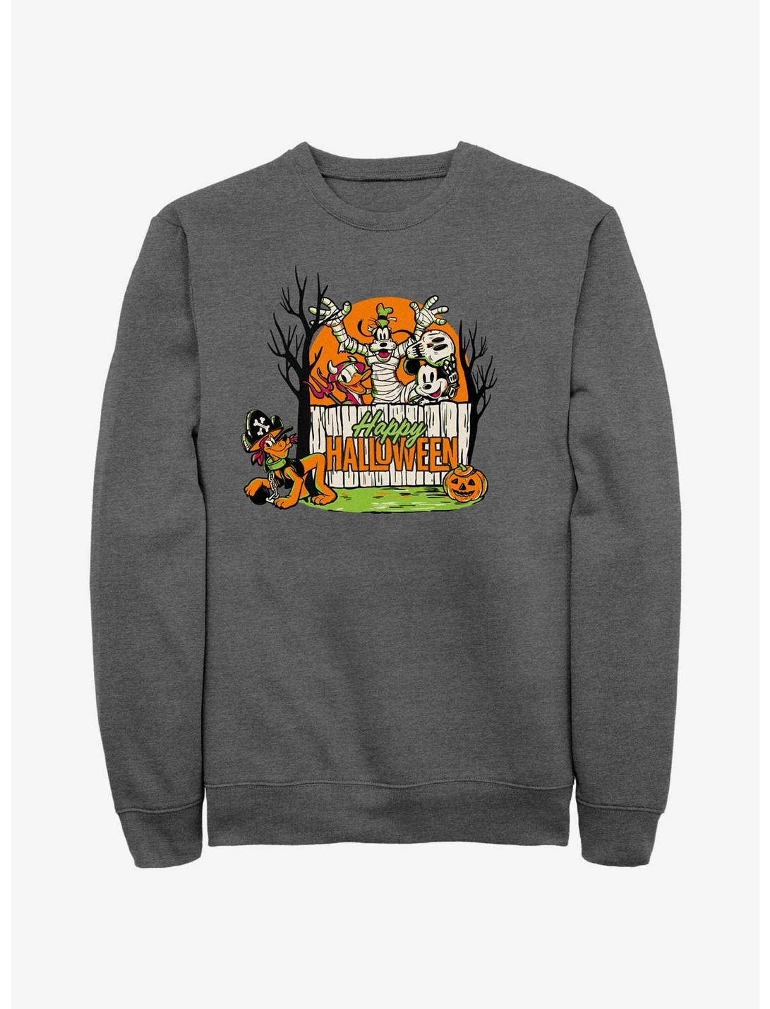 Disney100 Halloween Mickey Mouse Group Sweatshirt, CHAR HTR, hi-res