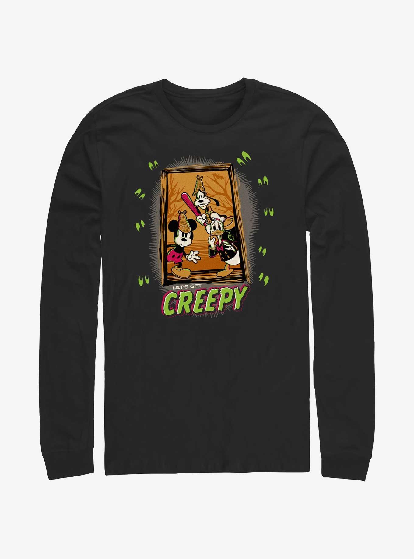 Disney100 Halloween Mickey's Gang Let's Get Creepy Long-Sleeve T-Shirt, BLACK, hi-res