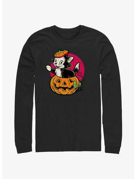 Disney100 Halloween Pinocchio Figaro Inside A Pumpkin Long-Sleeve T-Shirt, , hi-res