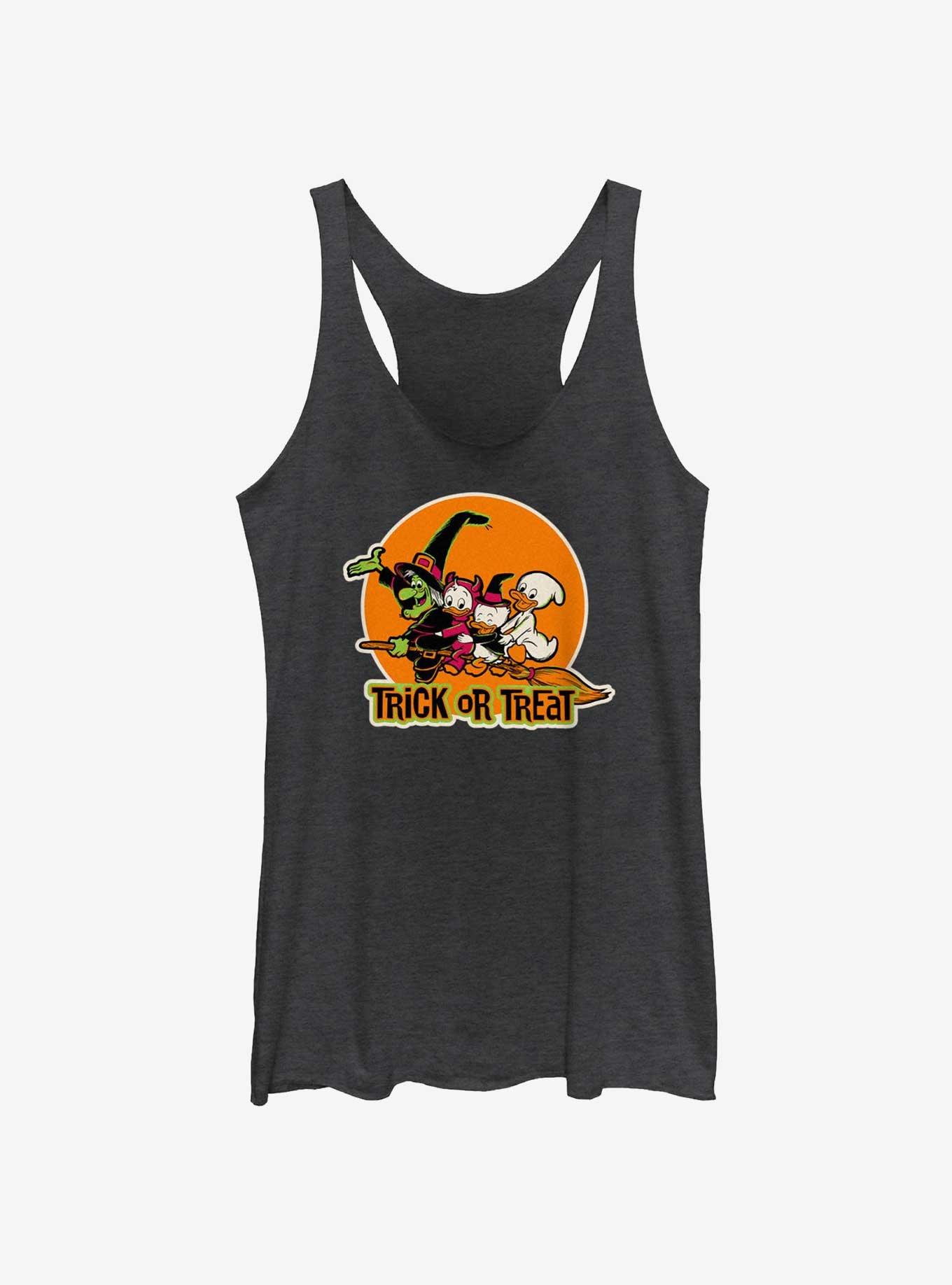 Disney100 Halloween Huey Dewey and Louie Trick or Treat Girls Tank, BLK HTR, hi-res