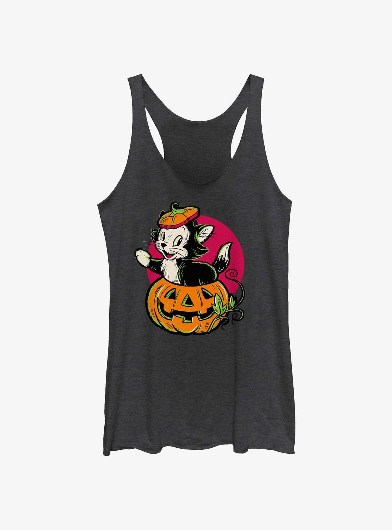 Disney100 Halloween Figaro Inside A Pumpkin Girls Tank, BLK HTR, hi-res