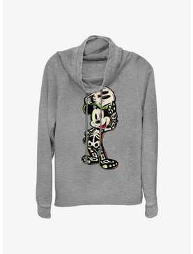 Disney100 Halloween Mickey Mouse Skeleton Cowl Neck Long-Sleeve Top, , hi-res