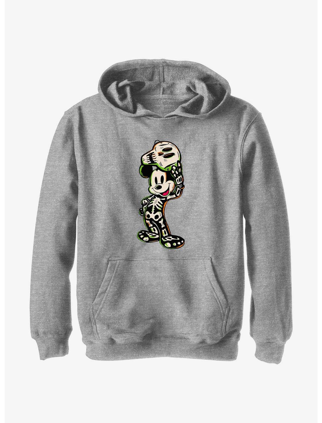 Disney100 Halloween Mickey Mouse Skeleton Youth Hoodie, ATH HTR, hi-res