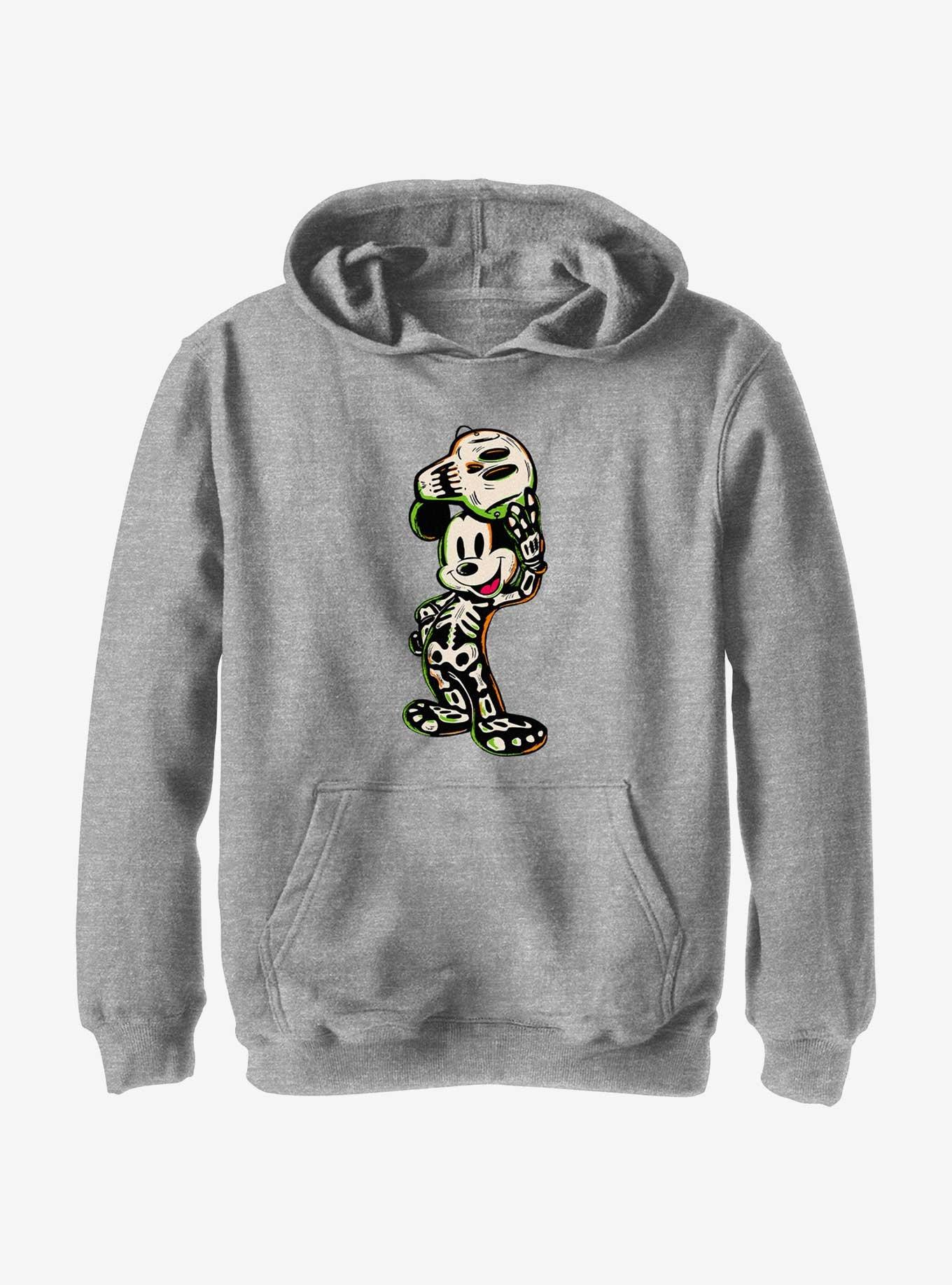 Disney100 Halloween Mickey Mouse Skeleton Youth Hoodie, , hi-res