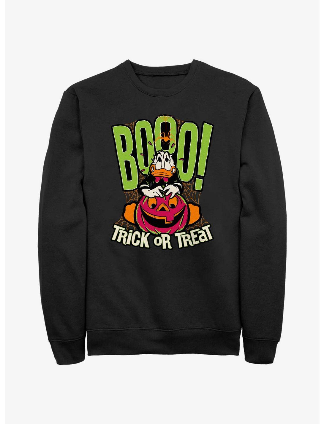 Disney100 Halloween Boo Donald Trick or Treat Sweatshirt, BLACK, hi-res