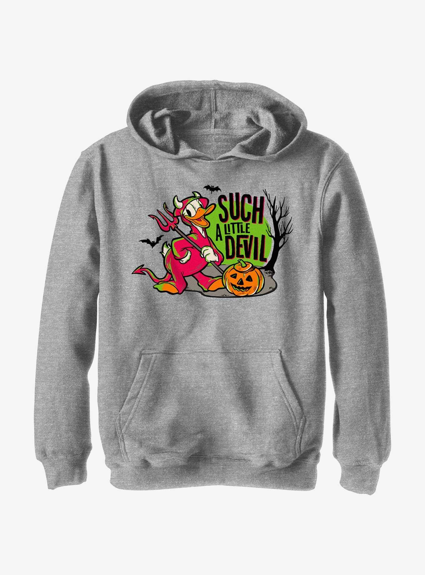 Disney100 Halloween Devil Duck Youth Hoodie, ATH HTR, hi-res