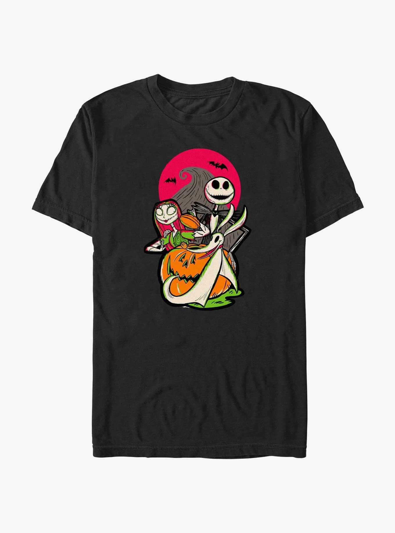 Disney100 Halloween Happy Halloween Sally Jack and Zero T-Shirt