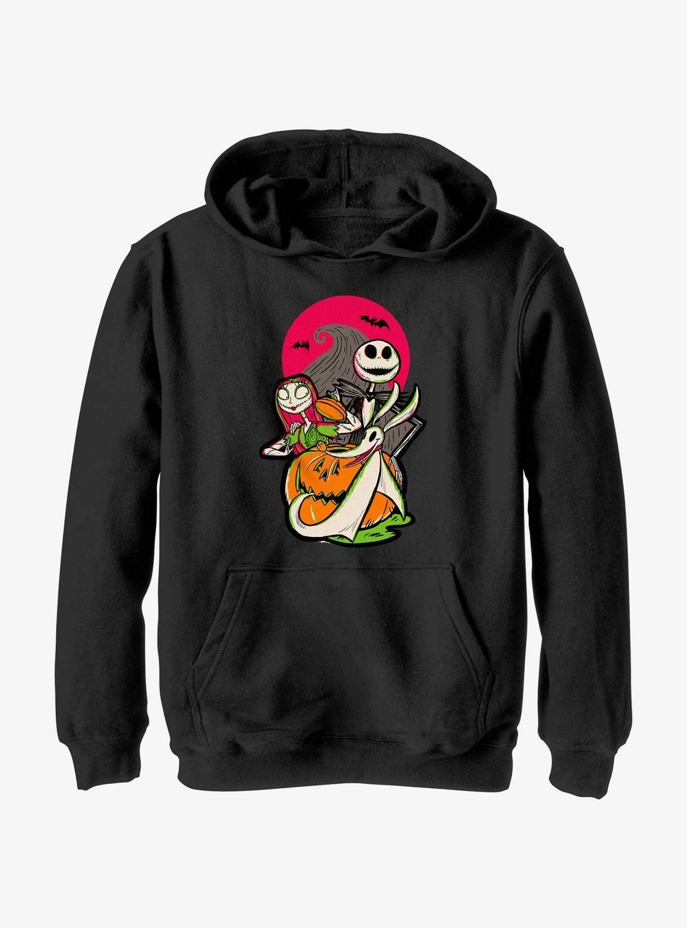 Disney100 Halloween Happy Halloween Sally Jack and Zero Youth Hoodie, , hi-res