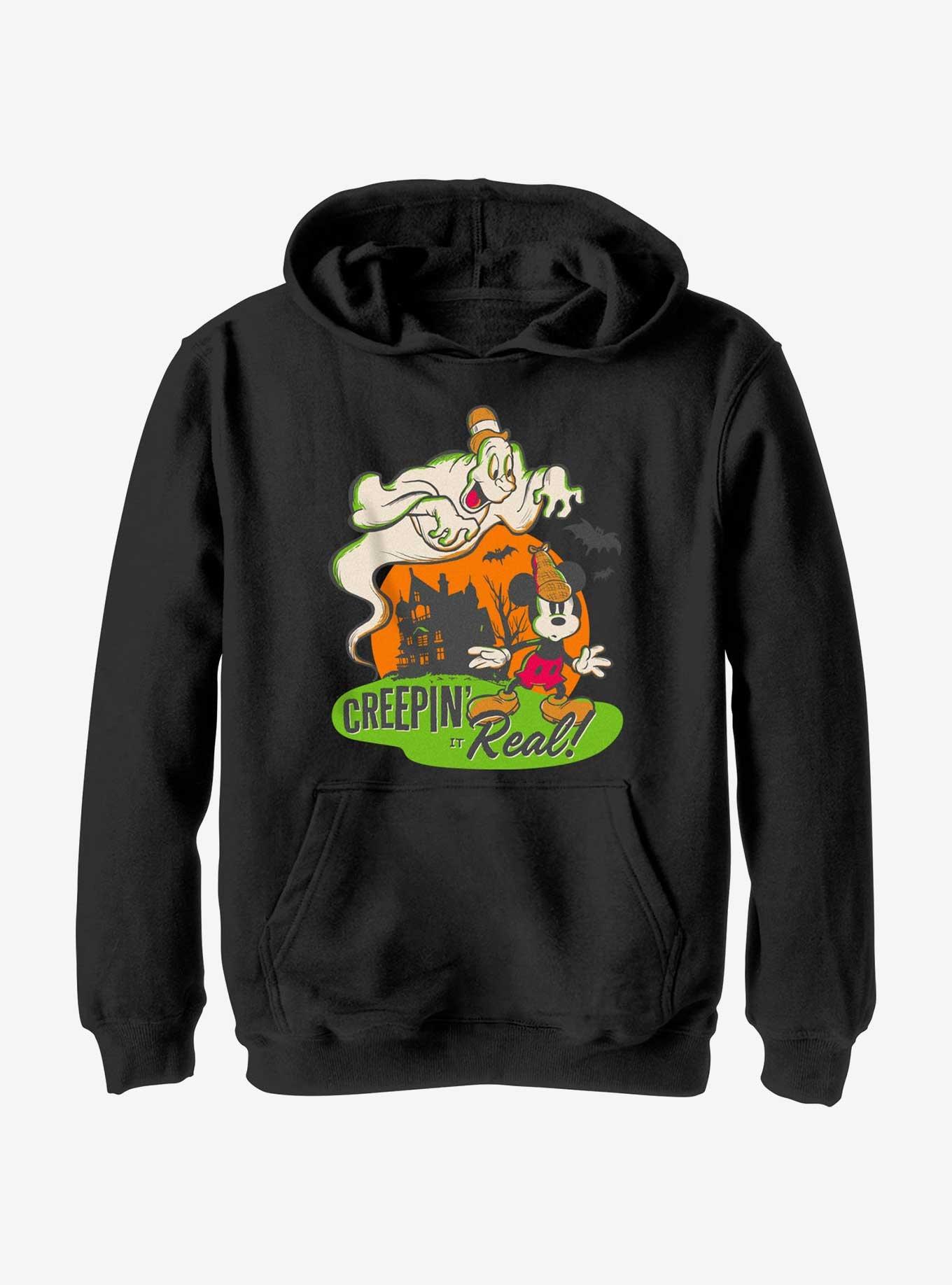 Disney100 Halloween Mickey Mouse Creepin' It Real Youth Hoodie, , hi-res