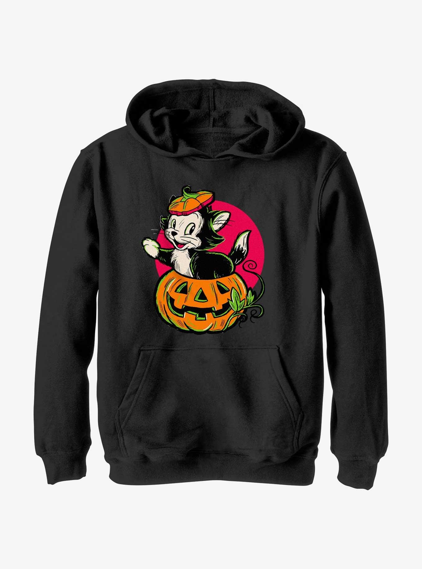 Disney100 Halloween Figaro Inside A Pumpkin Youth Hoodie, , hi-res