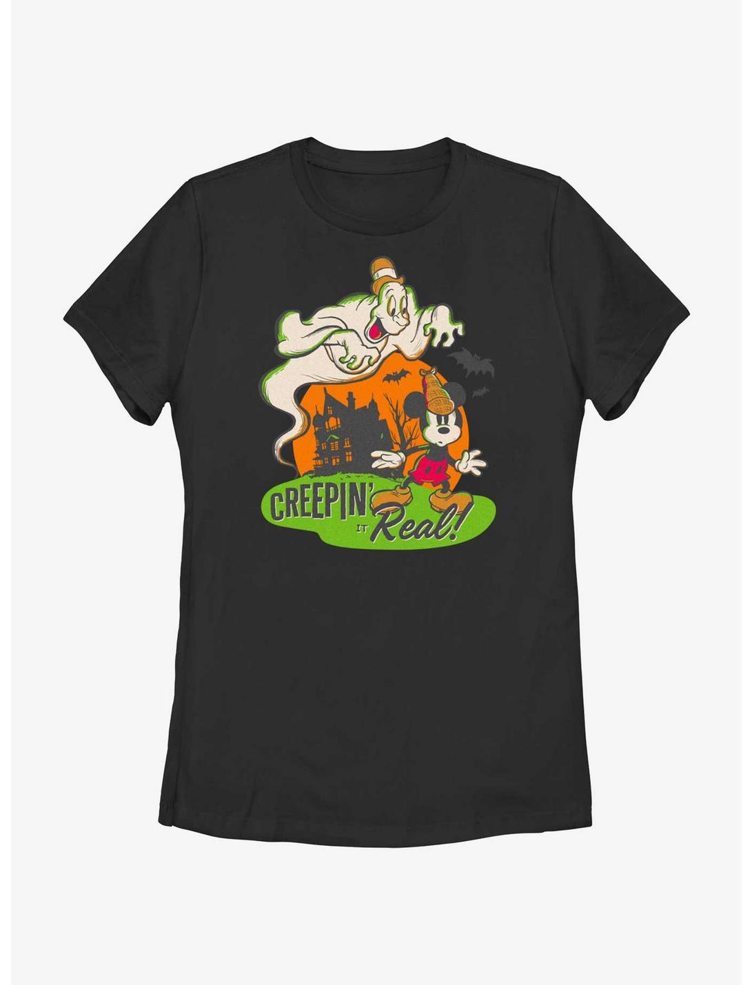 Disney100 Halloween Mickey Mouse Creepin' It Real Women's T-Shirt, BLACK, hi-res