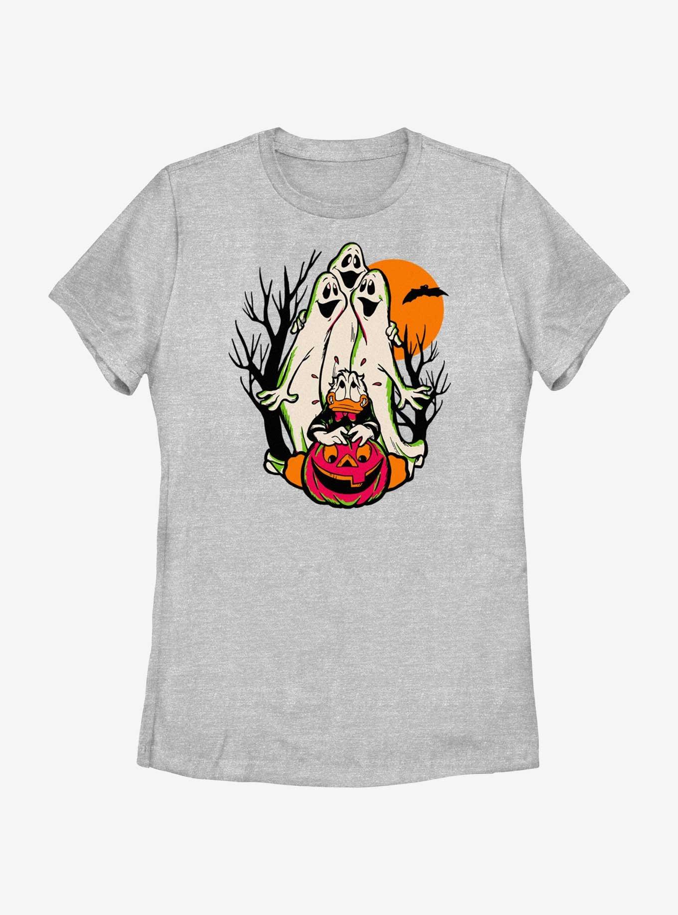 Disney100 Halloween Spooky Ghosts Scared Donald Women's T-Shirt, ATH HTR, hi-res