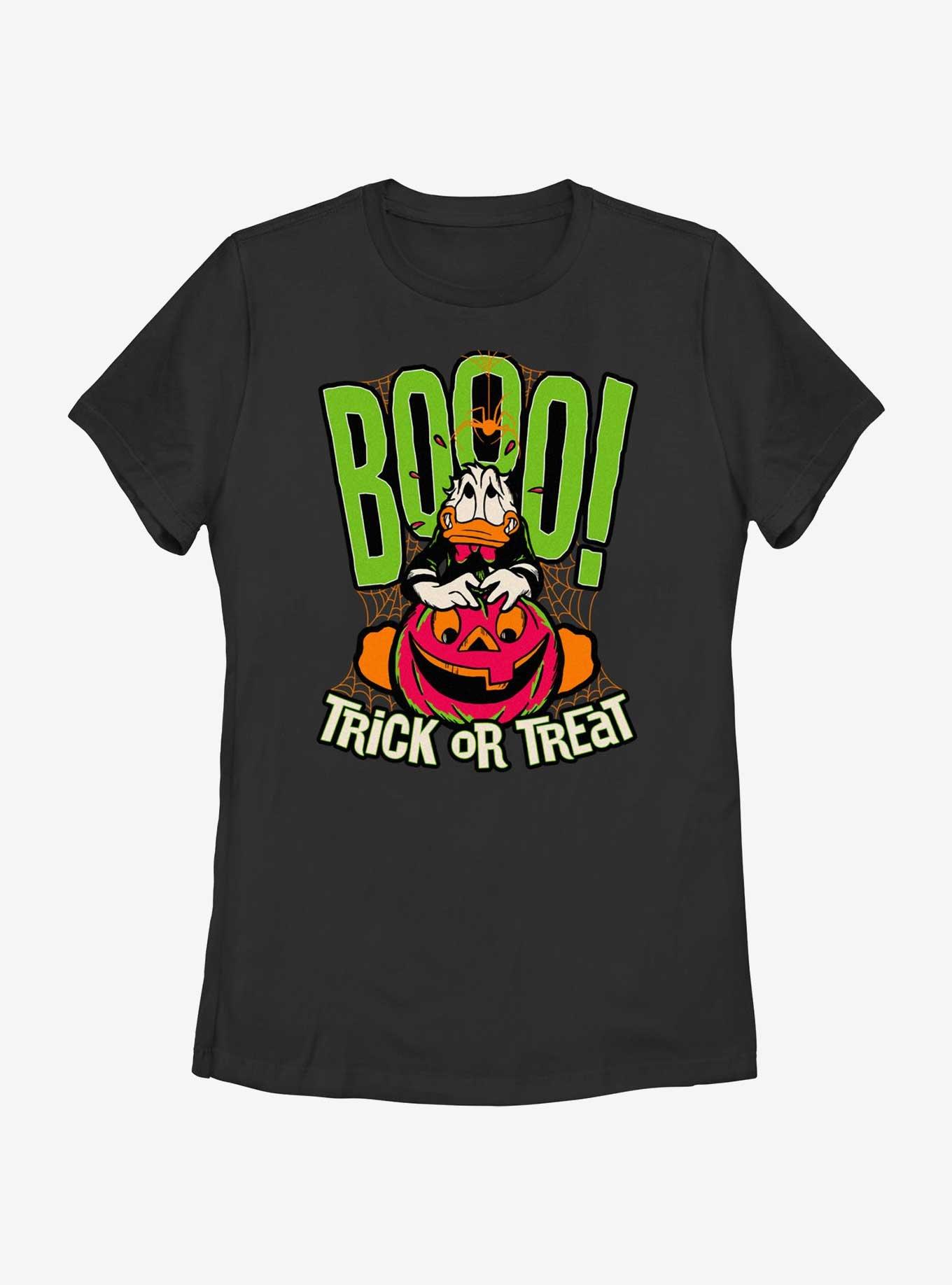 Disney100 Halloween Boo Donald Trick or Treat Women's T-Shirt, BLACK, hi-res