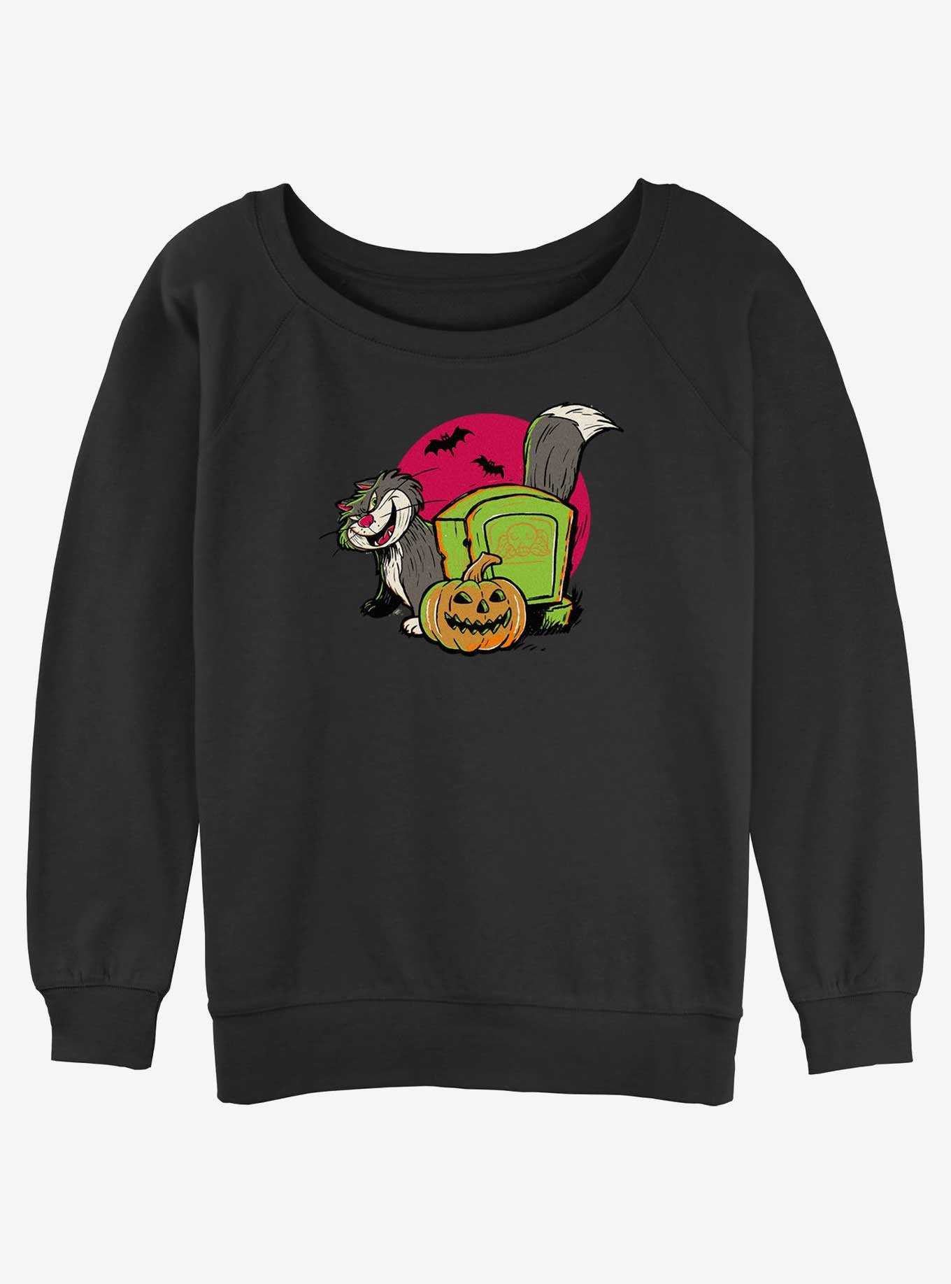 Disney100 Halloween Cat Lucifer Women's Slouchy Sweatshirt, , hi-res
