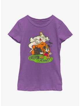 Disney100 Halloween Mickey Mouse Creepin' It Real Youth Girl's T-Shirt, , hi-res