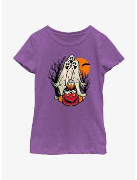 Disney100 Halloween Spooky Ghosts Scared Donald Youth Girl's T-Shirt, , hi-res