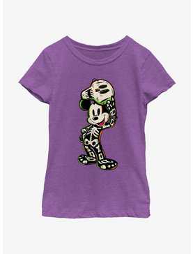 Disney100 Halloween Mickey Mouse Skeleton Youth Girl's T-Shirt, , hi-res