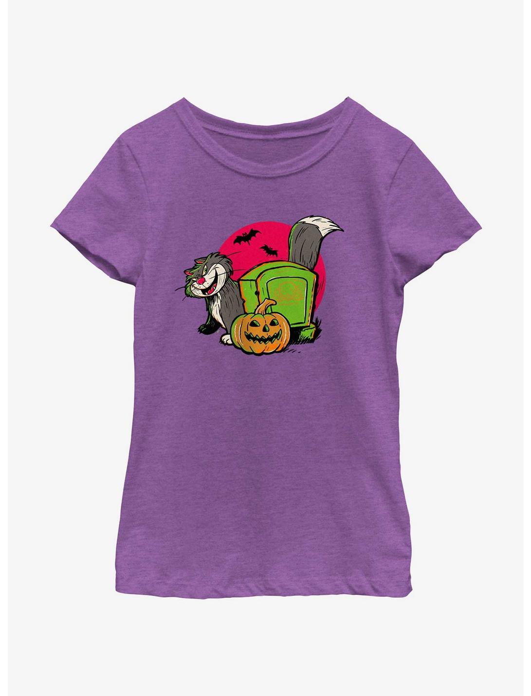Disney100 Halloween Lucifer Cat Youth Girl's T-Shirt, PURPLE BERRY, hi-res