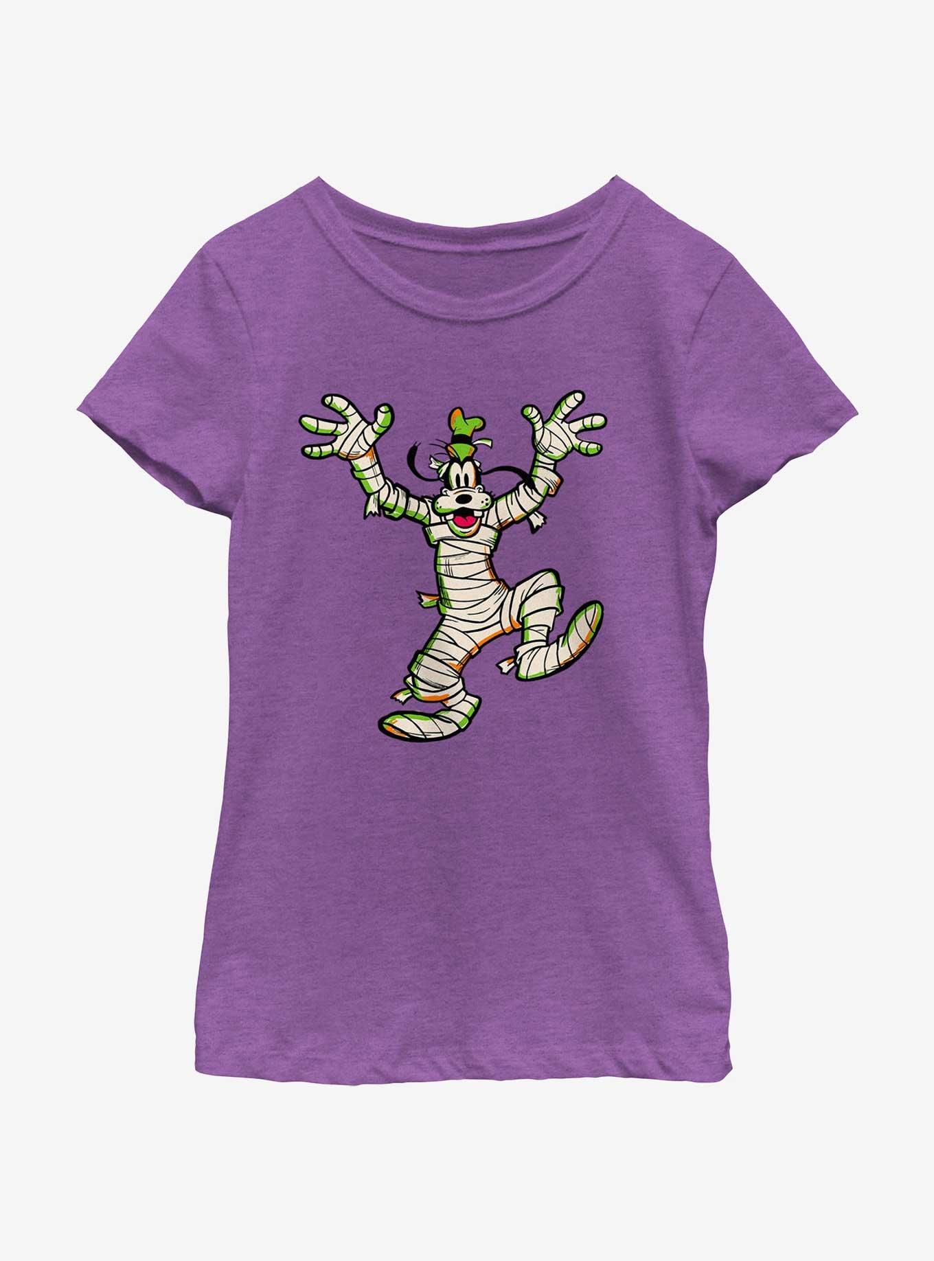 Disney100 Halloween Goofy Mummy Youth Girl's T-Shirt, PURPLE BERRY, hi-res