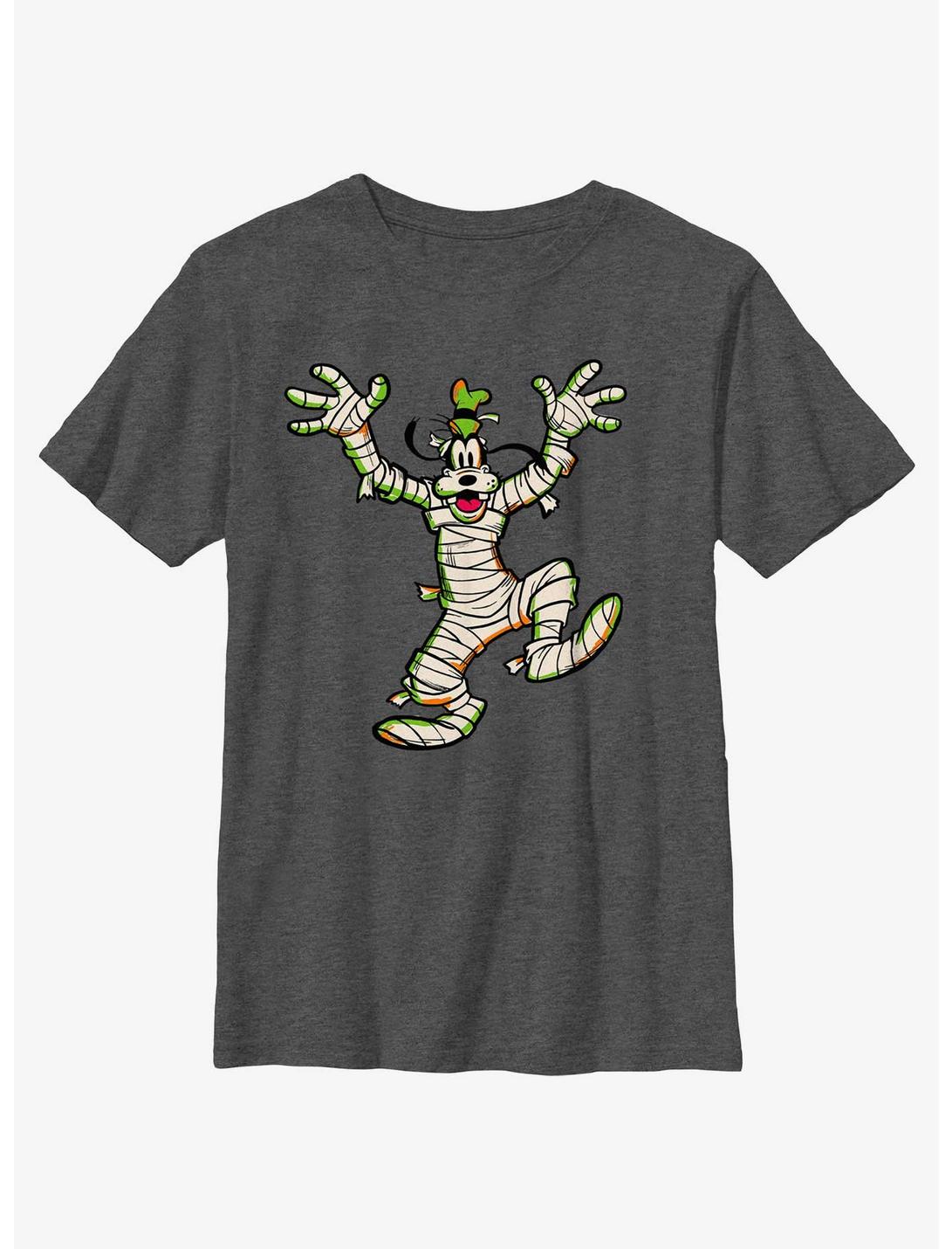 Disney100 Halloween Goofy Mummy Youth T-Shirt, CHAR HTR, hi-res