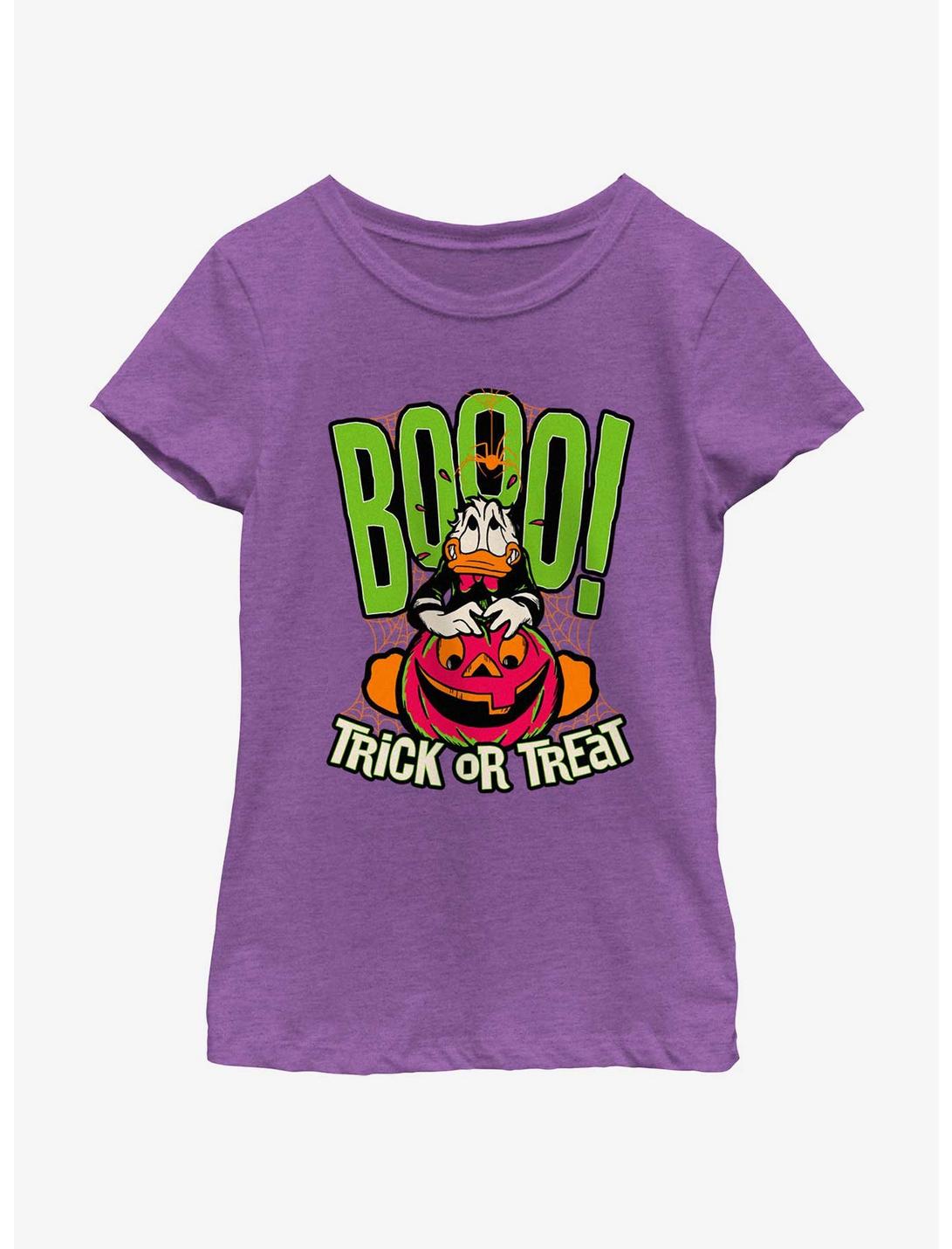 Disney100 Halloween Boo Donald Trick or Treat Youth Girl's T-Shirt, PURPLE BERRY, hi-res