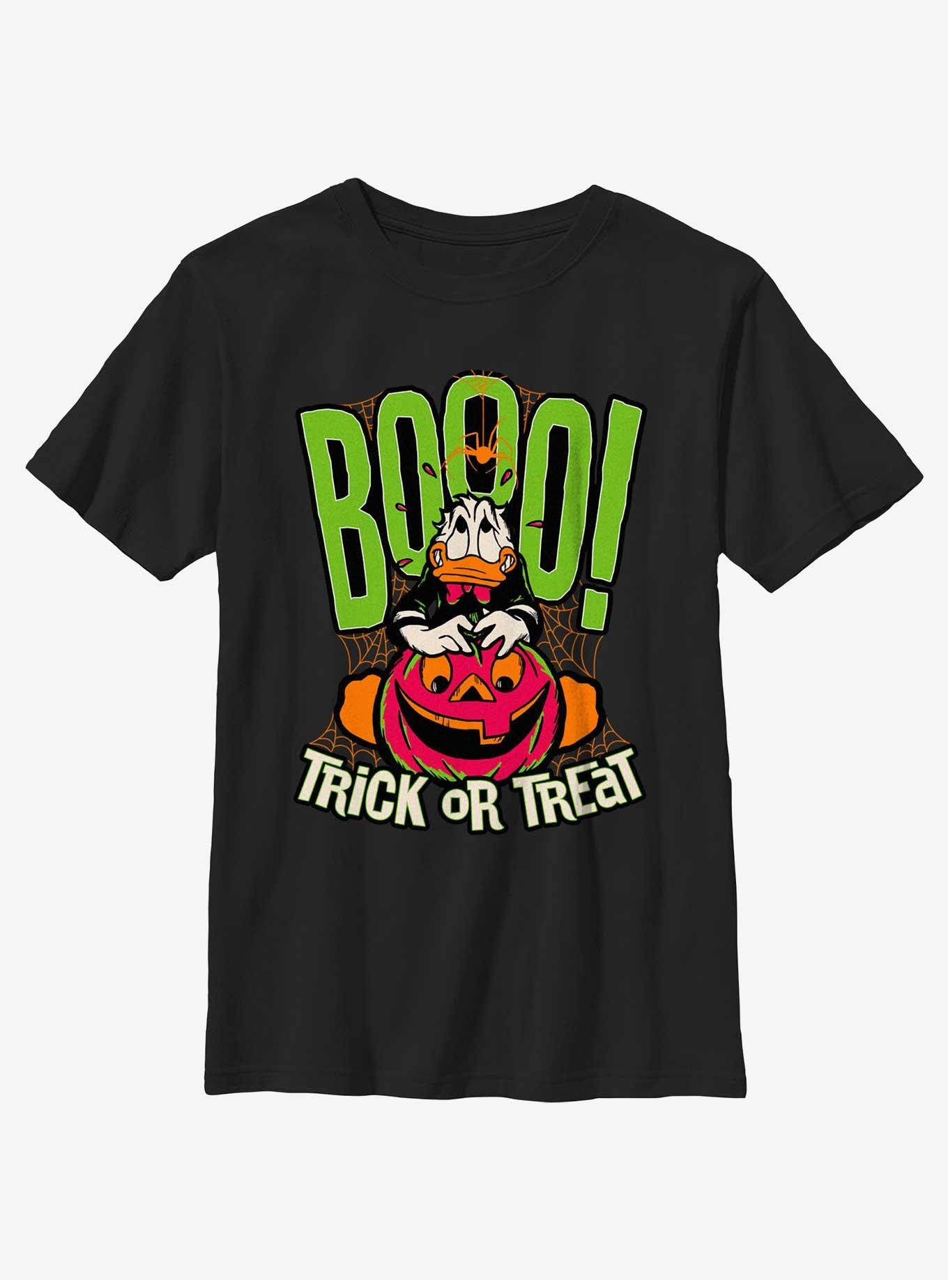 Disney100 Halloween Boo Donald Trick or Treat Youth T-Shirt, , hi-res