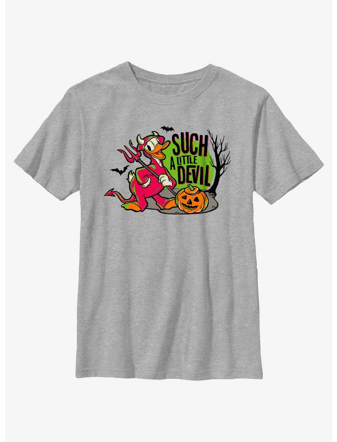 Disney100 Halloween Devil Duck Youth T-Shirt, ATH HTR, hi-res