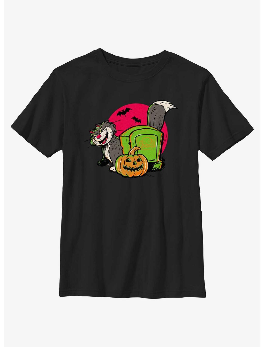Disney100 Halloween Cat Lucifer Youth T-Shirt, BLACK, hi-res
