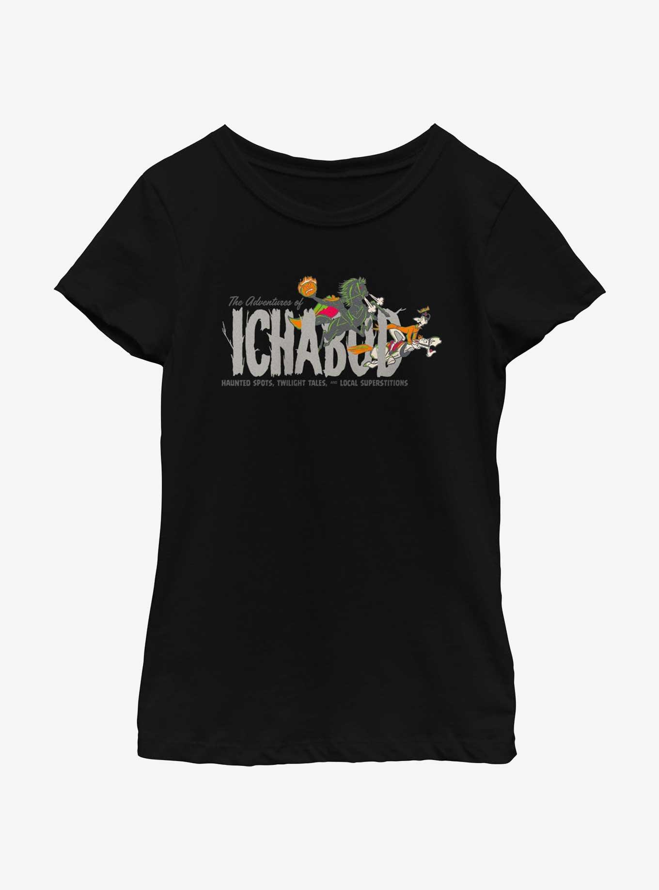 Disney100 Halloween The Adventures Of Ichabod Youth Girl's T-Shirt, BLACK, hi-res