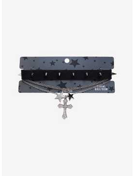 Social Collision® Cross Star Choker Necklace Set, , hi-res