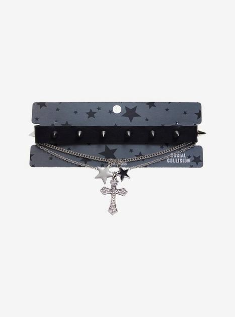 Social Collision® Cross Star Choker Necklace Set | Hot Topic