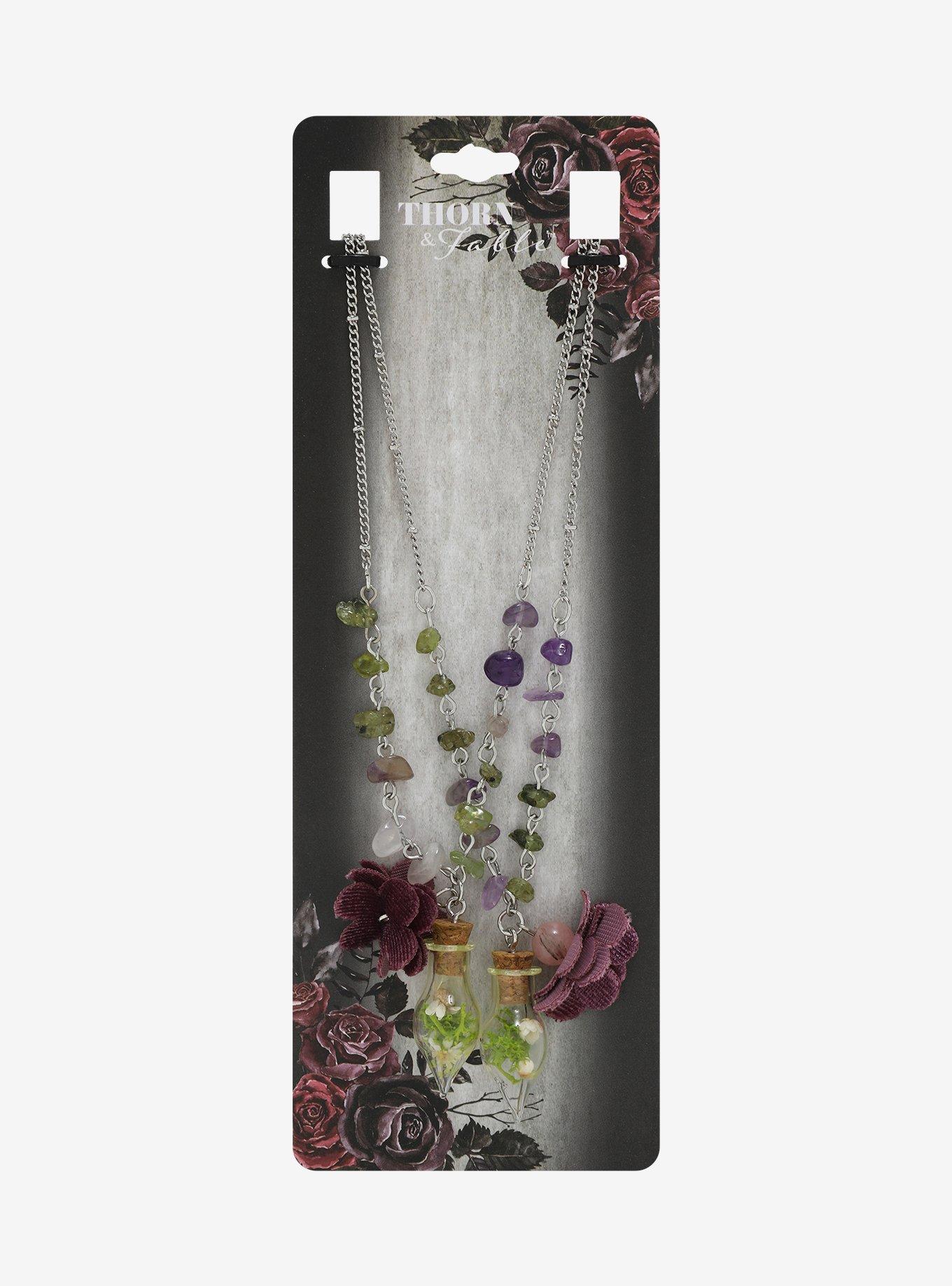 Thorn & Fable Botanical Crystal Best Friend Necklace Set, , hi-res