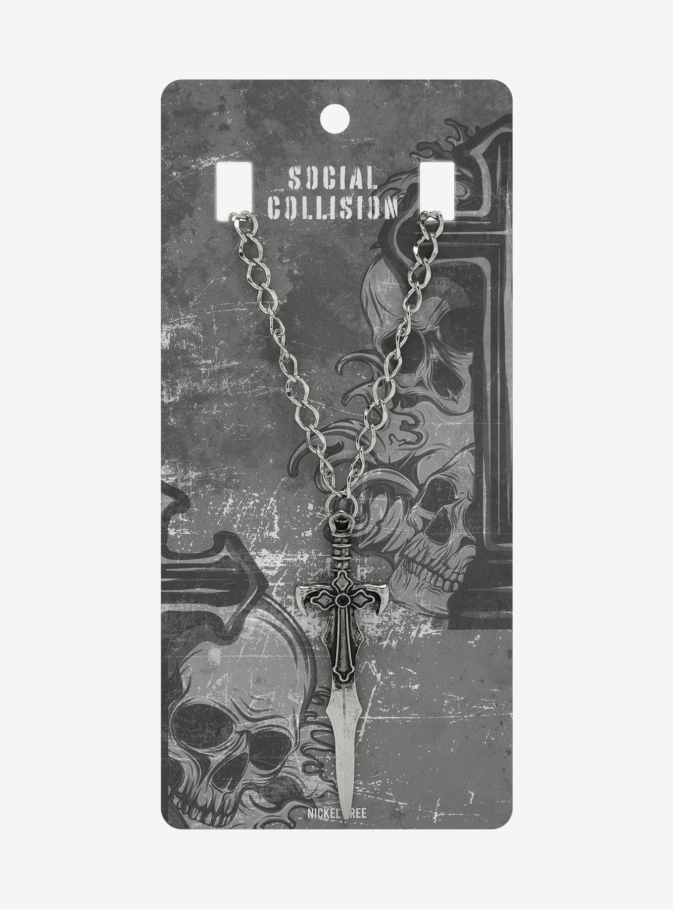 Social Collision Sword Pendant Necklace