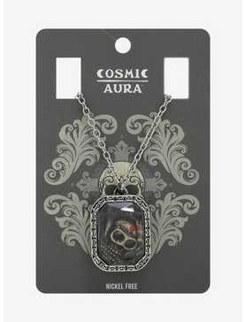 Cosmic Aura Skull Stone Pendant Necklace, , hi-res