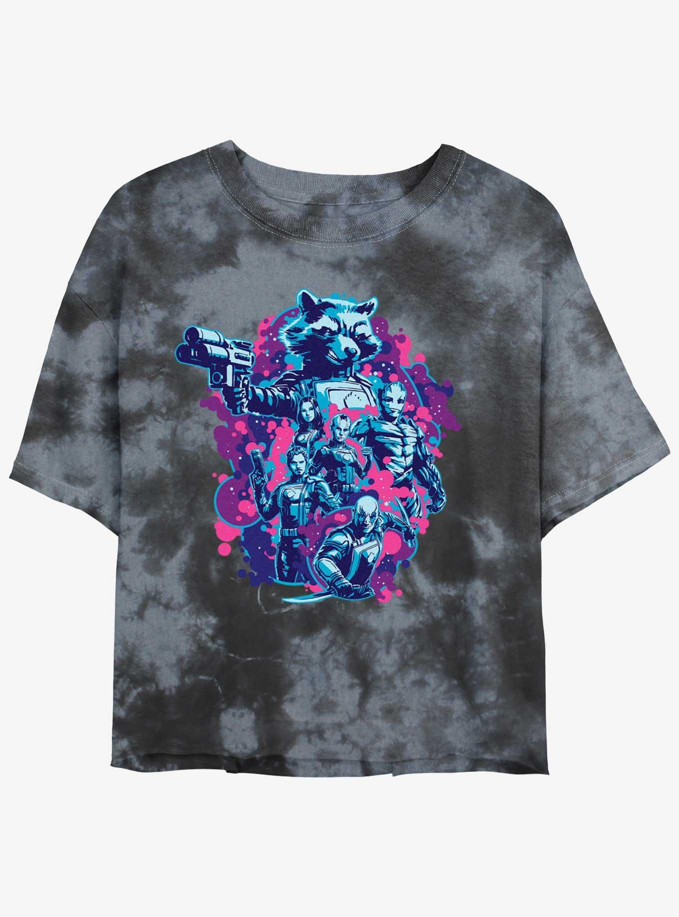 Marvel Guardians of the Galaxy Rocket's Crew Girls Tie-Dye Crop T-Shirt, , hi-res