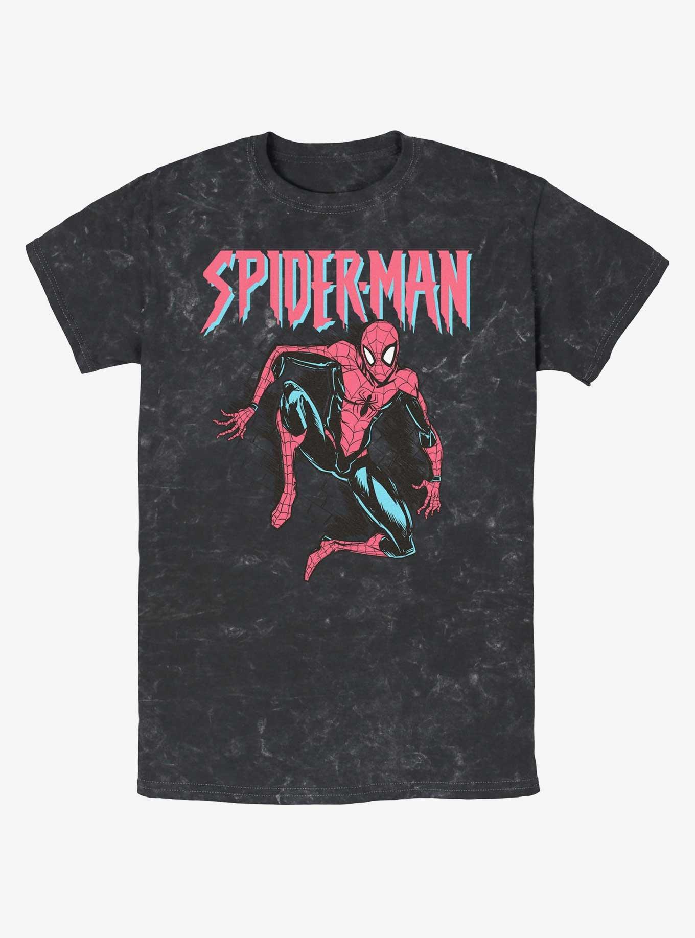 Marvel Spider-Man Spidey Pastel Mineral Wash T-Shirt, BLACK, hi-res