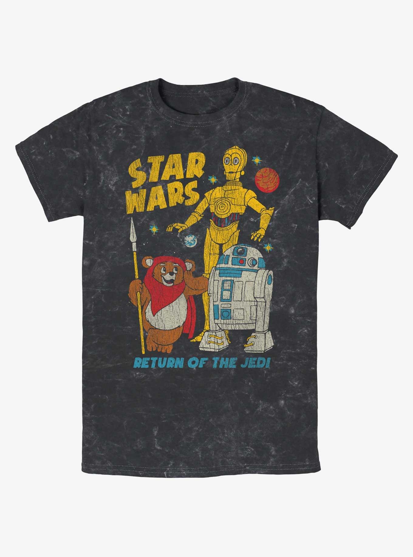 Star Wars Walk The Ewok Mineral Wash T-Shirt, BLACK, hi-res