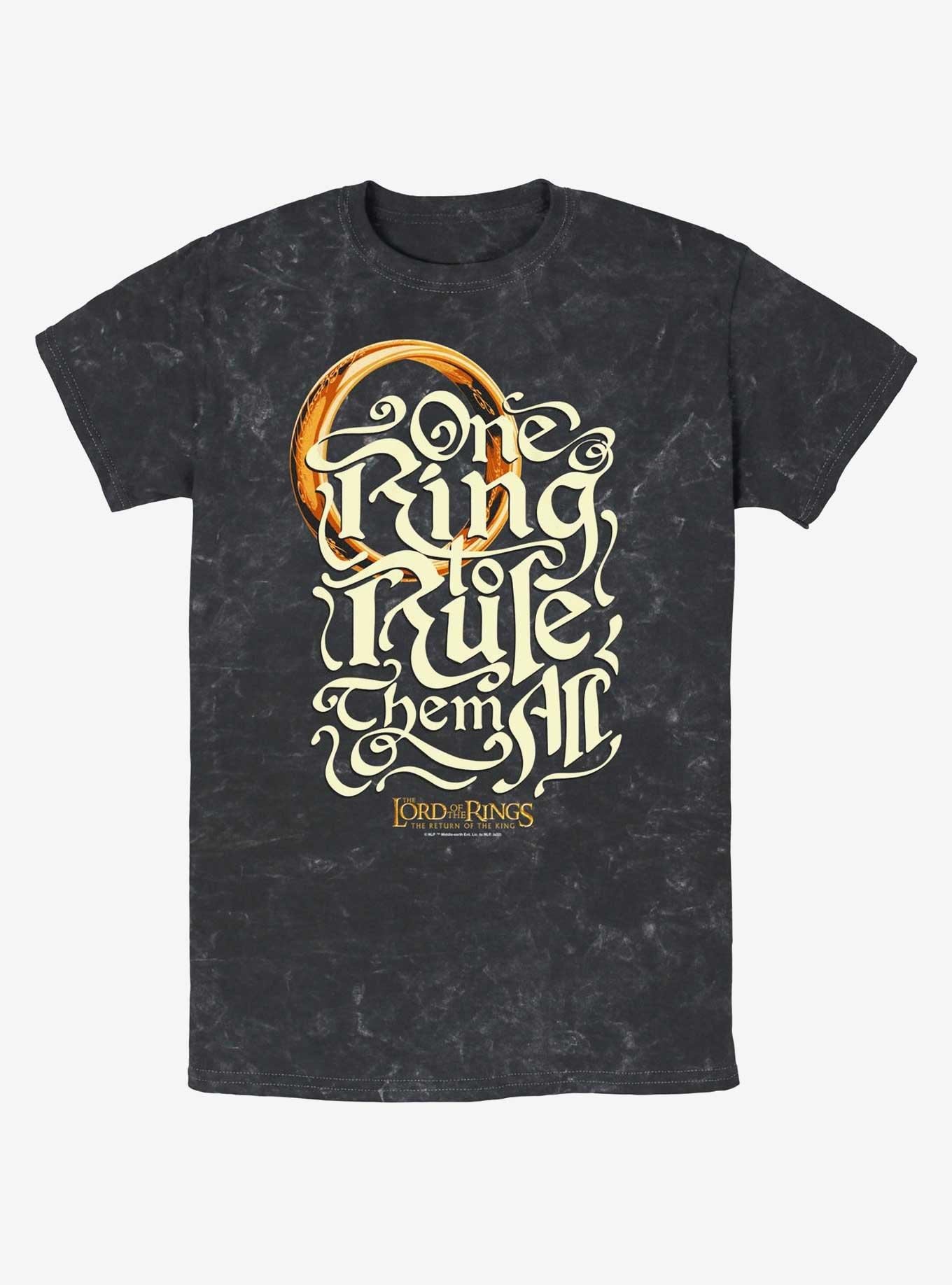 The Lord of the Rings One Ring Rules Mineral Wash T-Shirt, BLACK, hi-res