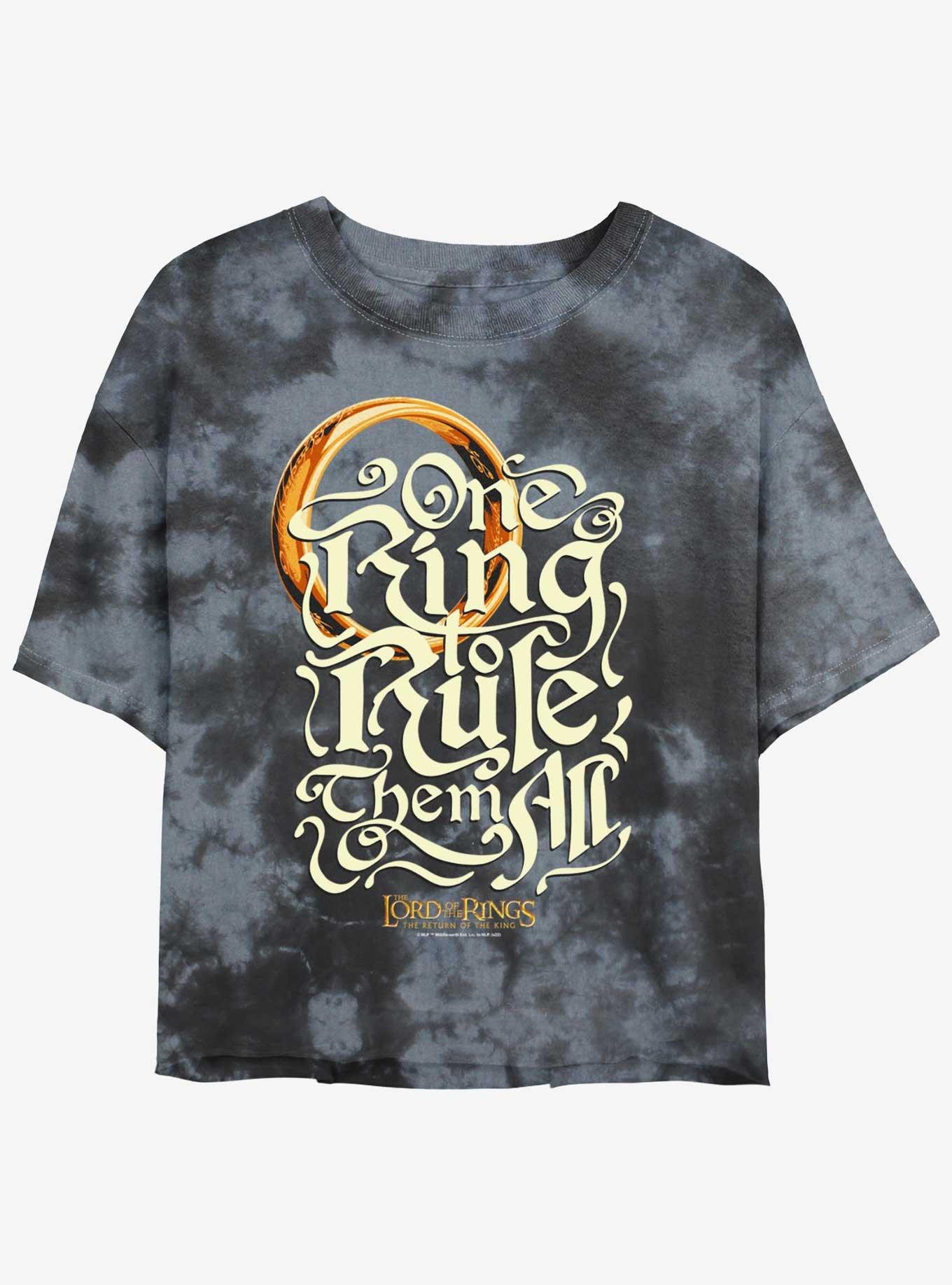 The Lord of the Rings One Ring Rules Girls Tie-Dye Crop T-Shirt