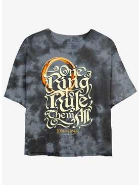 The Lord of the Rings One Ring Rules Girls Tie-Dye Crop T-Shirt, , hi-res