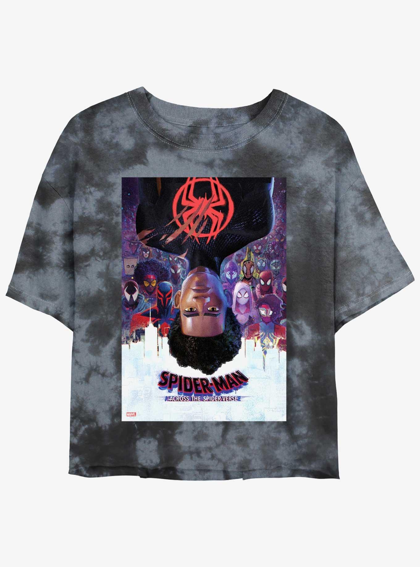 Marvel Spider-Man: Across the Spider-Verse Poster Girls Tie-Dye Crop T-Shirt