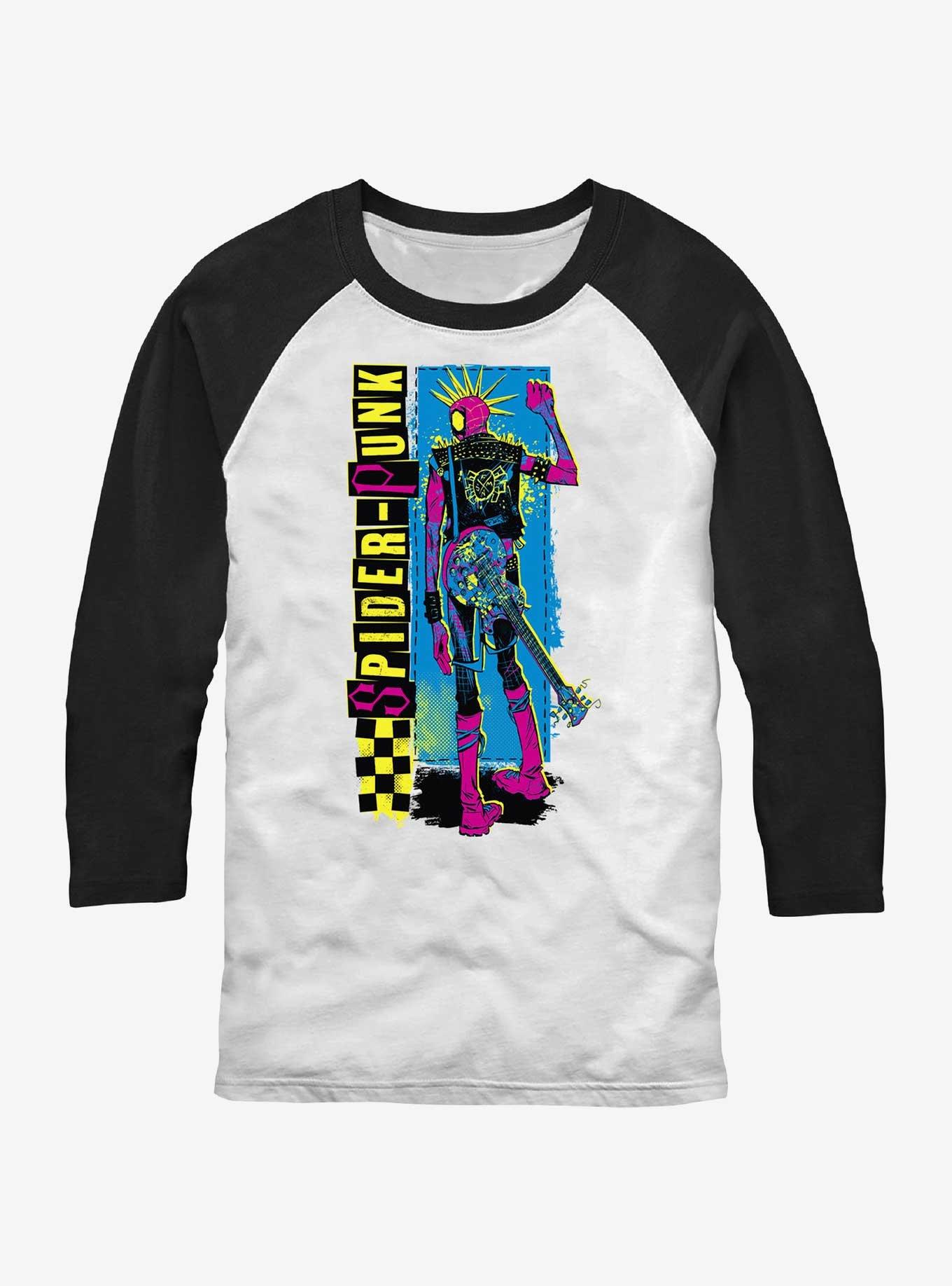 Marvel Spider-Man: Across the Spider-Verse Spider-Punk Raglan T-Shirt, WHTBLK, hi-res