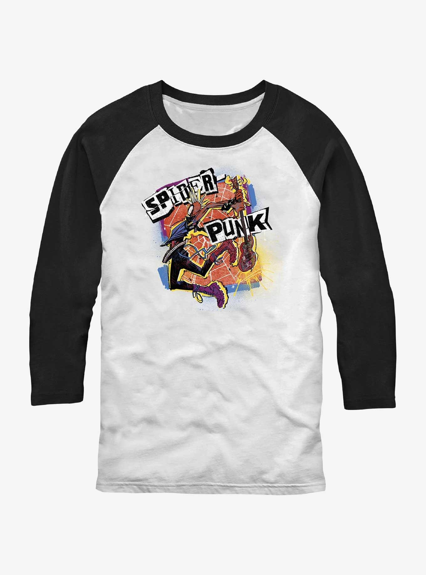 Marvel Spider-Man: Across the Spider-Verse Spider-Punk Raglan T-Shirt, WHTBLK, hi-res