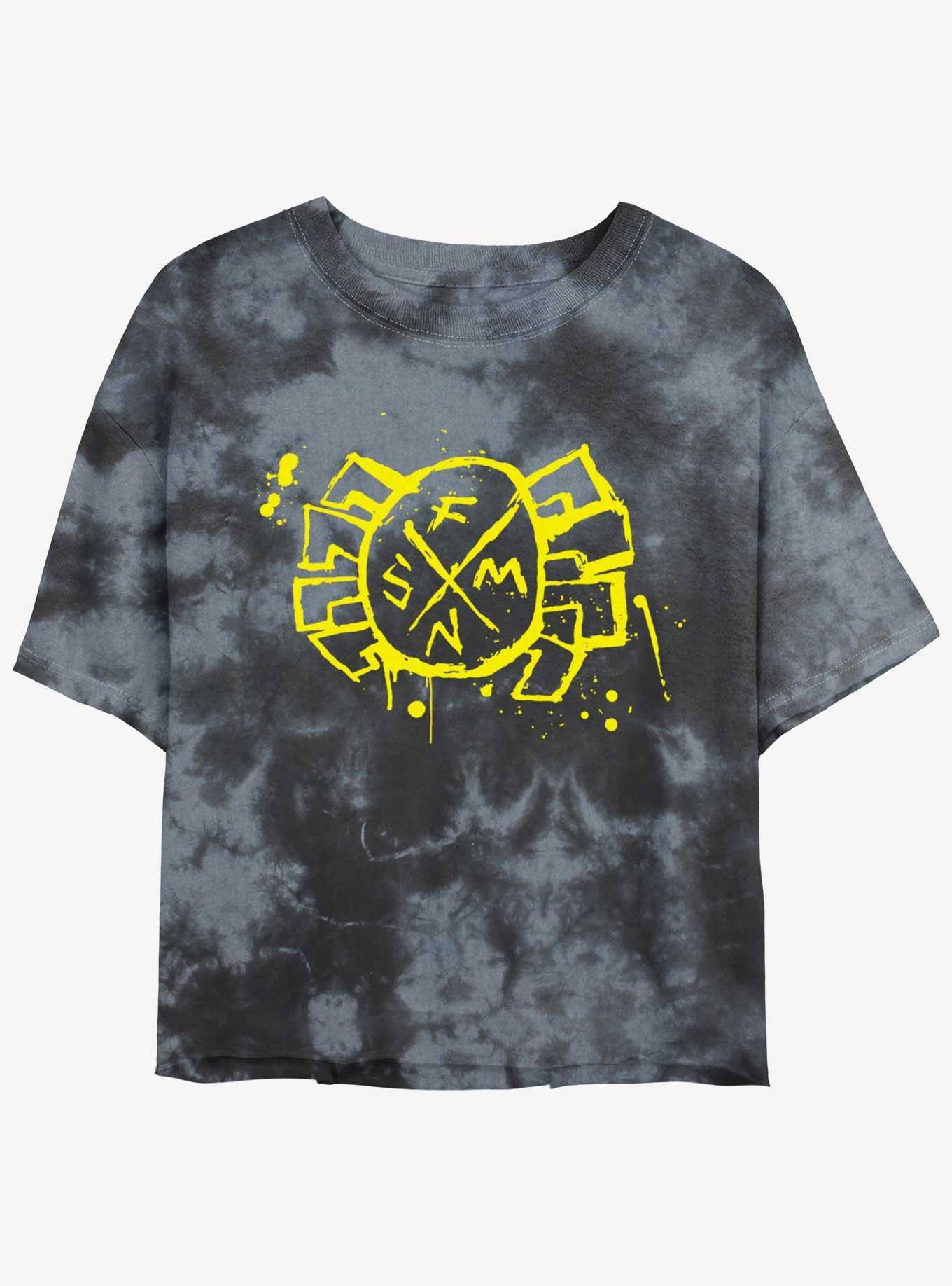Marvel Spider-Man: Across the Spider-Verse Spider-Punk Friendly Neighborhood Spider-Man Icon Girls Tie-Dye Crop T-Shirt, , hi-res