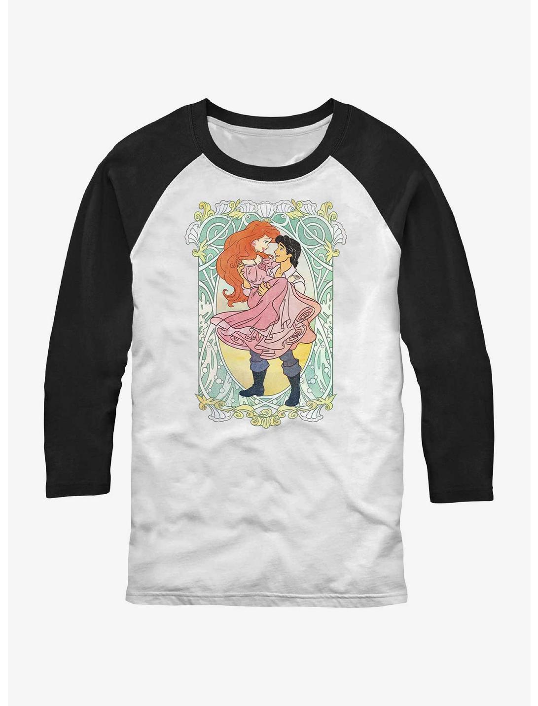 Disney The Little Mermaid Ariel and Eric Ever After Raglan T-Shirt, WHTBLK, hi-res