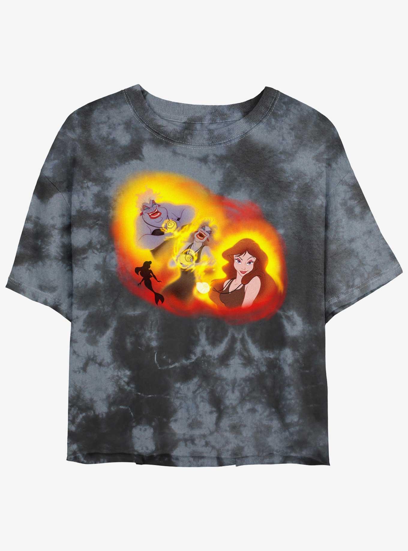 Disney The Little Mermaid Ursula Transformation Womens Tie-Dye Crop T-Shirt, , hi-res