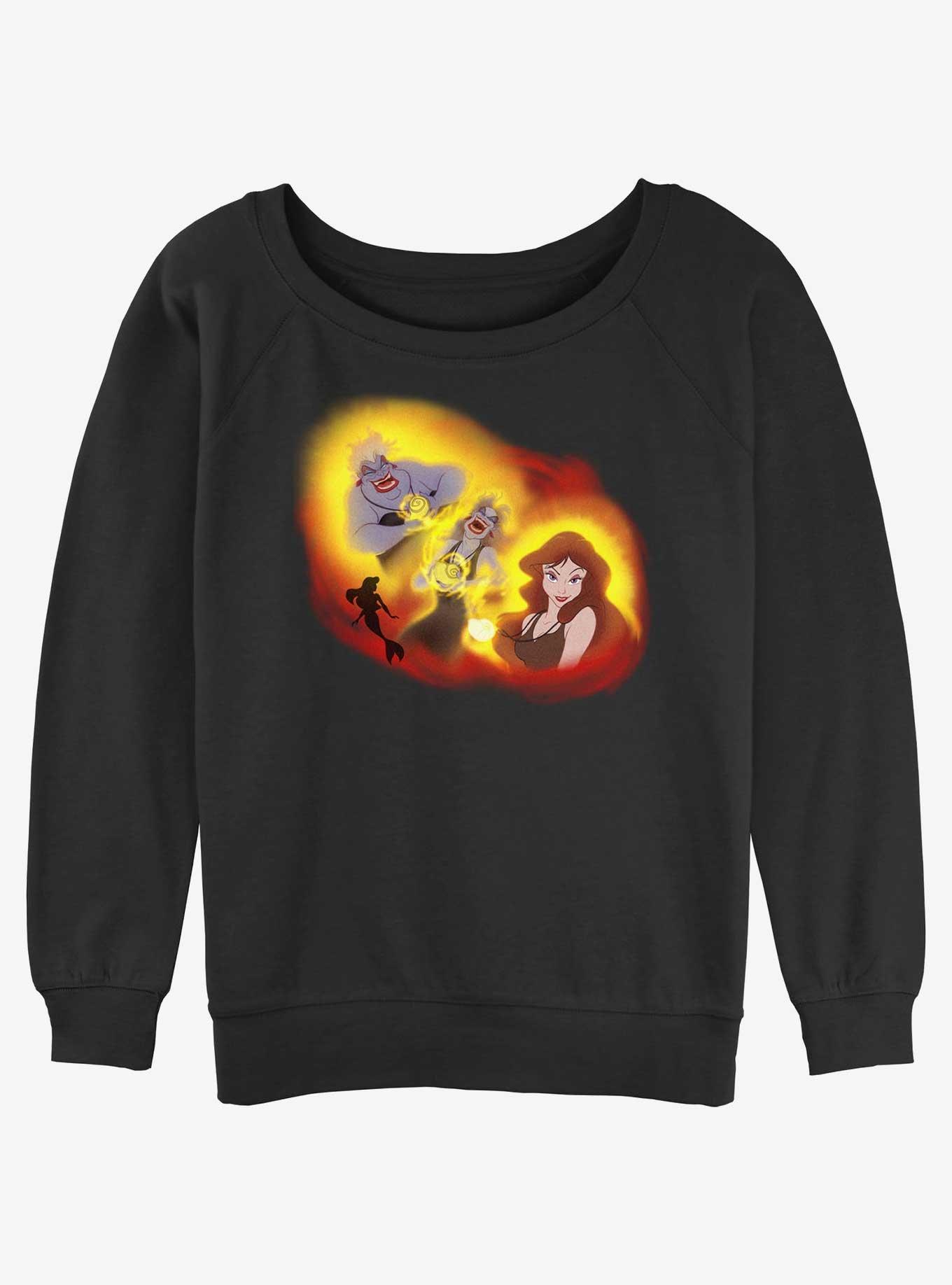 Disney The Little Mermaid Ursula Transformation Womens Slouchy Sweatshirt, BLACK, hi-res